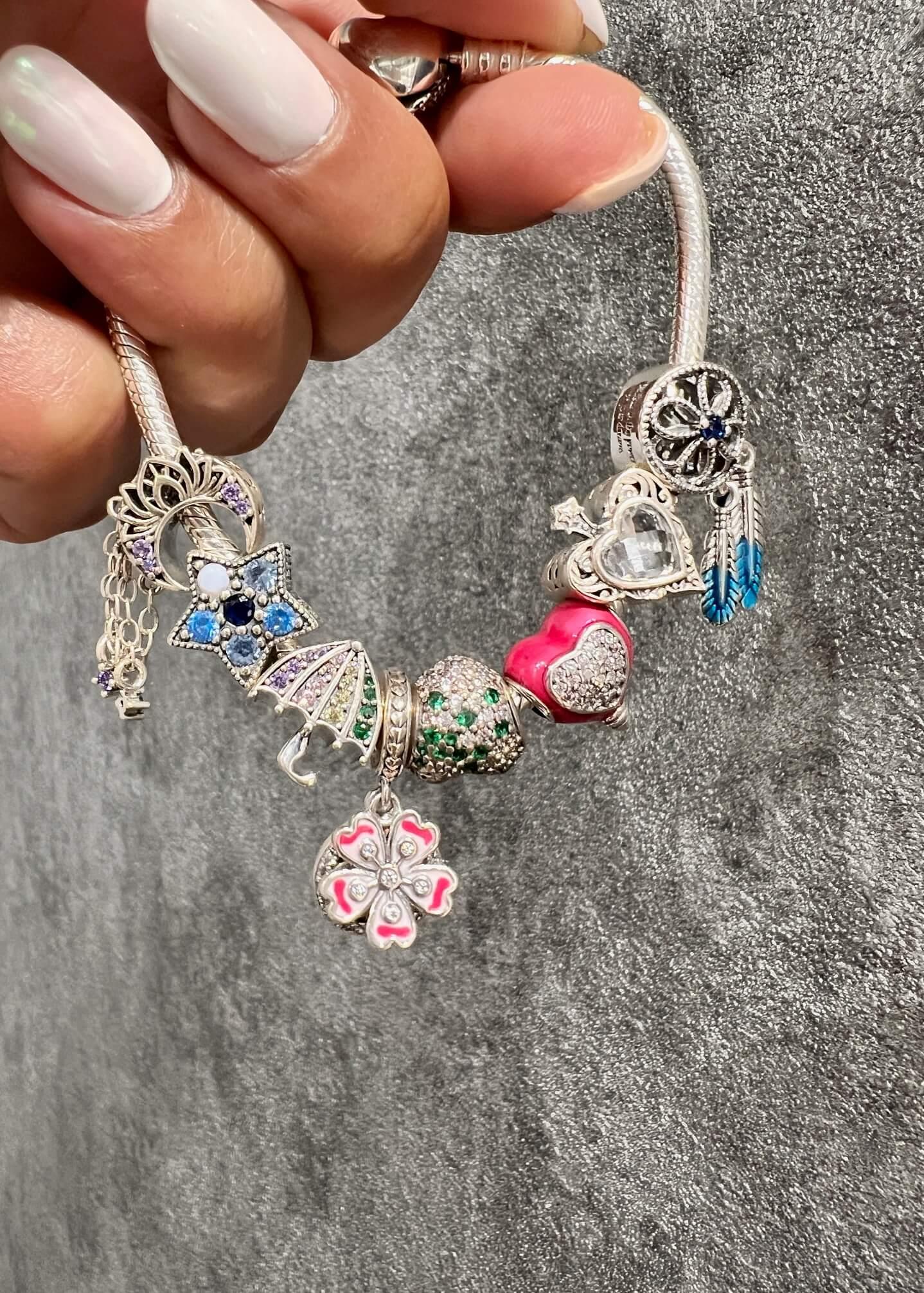 Yeşil Taşlı Kalp Charm 