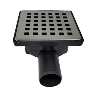 10x10 cm Yer Süzgeci 32 mm Yandan Çıkışlı Paslanmaz Izgaralı