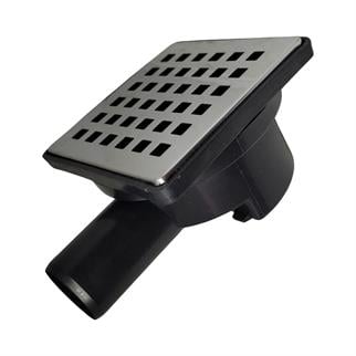 10x10 cm Yer Süzgeci 32 mm Yandan Çıkışlı Paslanmaz Izgaralı