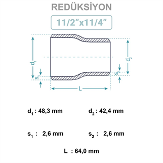 11/2x11/4 Konsantrik Patent Redüksiyon