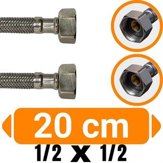 1/2x1/2-20 cm Su Bağlantı Flex Hortumu