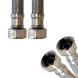 1/2x1/2-50 cm Dişi Şofben Termosifon Paslanmaz Çelik Su Bağlantı Flex Hortumu 12x16 mm