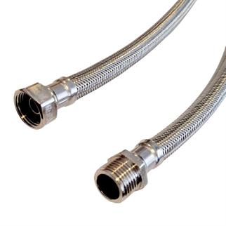 1/2x1/2-50 cm Şofben Termosifon Paslanmaz Çelik Su Bağlantı Flex Hortumu 12x16 mm