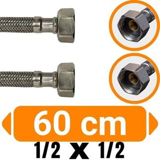 1/2x1/2-60 cm Su Bağlantı Flex Hortumu