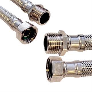 1/2x1/2-70 cm Şofben Termosifon Paslanmaz Çelik Su Bağlantı Flex Hortumu 12x16 mm