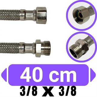 3/8x3/8 Nipelli 40 cm Su Bağlantı Flex Hortumu