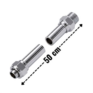 50 cm Kaynaklı Rekorlu Çubuk Radyatör Bağlantı Borusu  1/2x16 mm