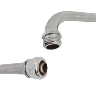 60 cm  Dirsekli Pex Radyatör Bağlantı Borusu-Krom Uzatma Çubuğu