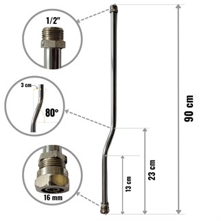 90 cm Radyatör Bağlantı Borusu Esli 1/2x16mm