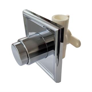 Ankastre 25 mm Bas Bırak Vana Krom Başlıklı Kare Rozetli