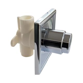 Ankastre 25 mm Bas Bırak Vana Krom Başlıklı Kare Rozetli