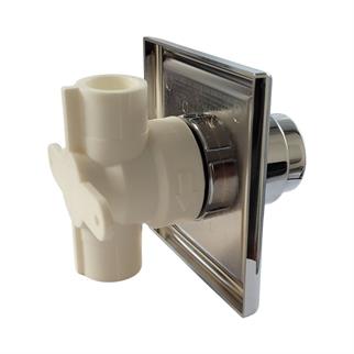 Ankastre 25 mm Bas Bırak Vana Krom Başlıklı Kare Rozetli