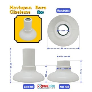 Ayarlı Havlupan Boru Gizleme Aparatı Eco Beyaz