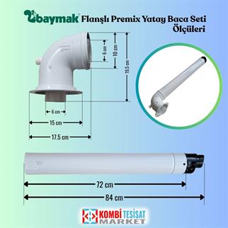 Baymak Flanşlı Premix Yatay Baca Seti