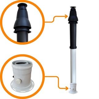 Baymak Premix Yoğuşmalı Dik Baca Seti (Flanşlı Adaptör Dahil) 60x100 mm