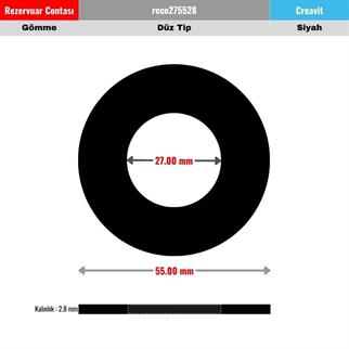 Creavit Gömme Rezervuar Tahliye Contası 27x55 mm Düz Siyah