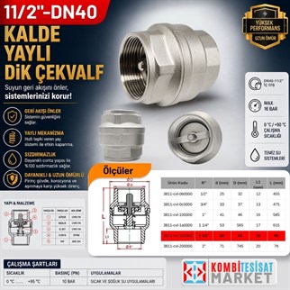 DN40-11/2 Kalde Yaylı Dik Çekvalf
