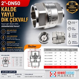 DN50-2 Kalde Yaylı Dik Çekvalf