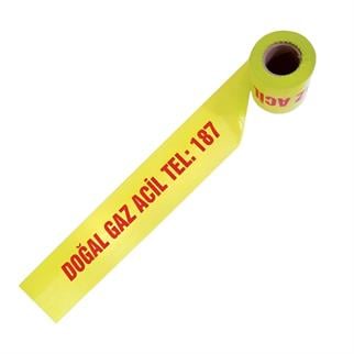 Doğalgaz Acil İkaz Bandı (187 Yazılı)- 20 cm x metre