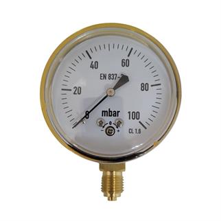 Doğalgaz Manometresi Ø63-100 mbar-1/4