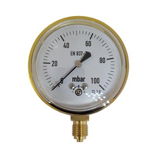 Doğalgaz Manometresi Ø63-100 mbar-1/4