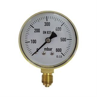 Doğalgaz Manometresi Ø63-600 mbar-1/4