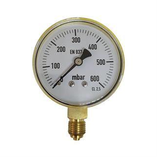 Doğalgaz Manometresi Ø63-600 mbar-1/4
