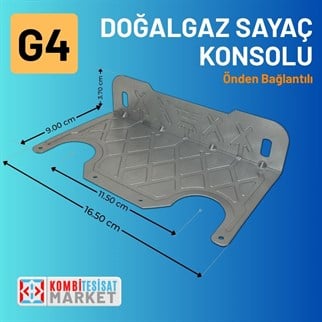 Doğalgaz Sayaç Askı Konsolu - Önden Bağlantılı G4