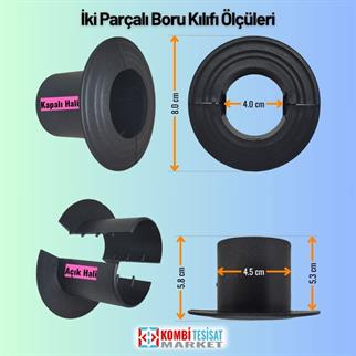 Doğalgaz ve Klima Boruları İçin İki Parçalı Duvar Geçiş Kılıfı