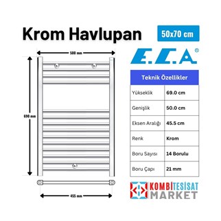 Eca 5/7 Düz Havlupan Krom I Havlu Kurutucu Radyatör I Banyopan