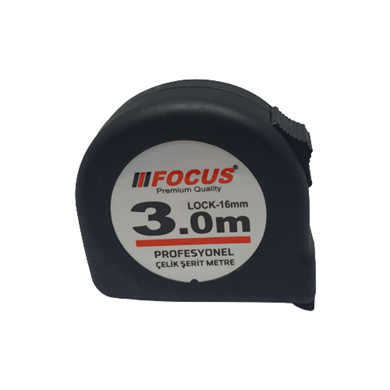 Focus Şerit Metre 3 mt x 16 mm 1.Kalite Siyah