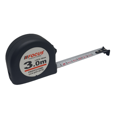 Focus Şerit Metre 3 mt x 16 mm 1.Kalite Siyah