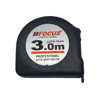Focus Şerit Metre 3 mt x 16 mm 1.Kalite Siyah
