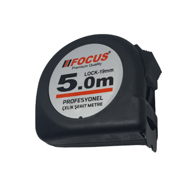 Focus Şerit Metre 5 mt x 19 mm 1.Kalite Siyah