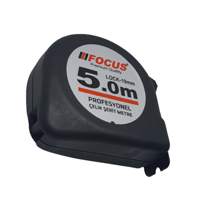Focus Şerit Metre 5 mt x 19 mm 1.Kalite Siyah