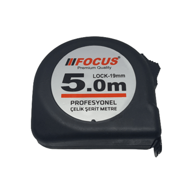 Focus Şerit Metre 5 mt x 19 mm 1.Kalite Siyah