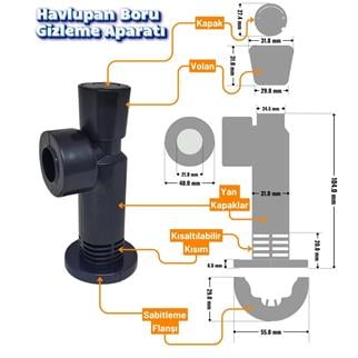 Havlupan Pex Vana ve Boru Gizleme Aparat Seti Siyah
