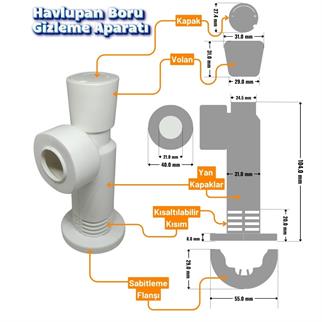 Havlupan Pex Vana ve Boru Gizleme Aparat Seti Beyaz