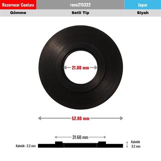 Japar Gömme Rezervuar Tahliye Contası 21x53 mm Setli Siyah