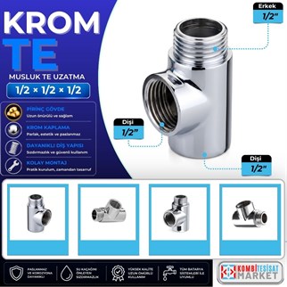 Kalde Delikli Uzatma 1/2 Krom Te