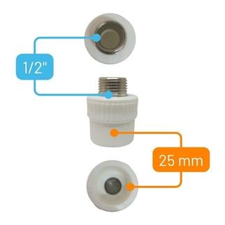 Kalde Erkek Nipel Ø25x1/2 Dış Dişli Rakor