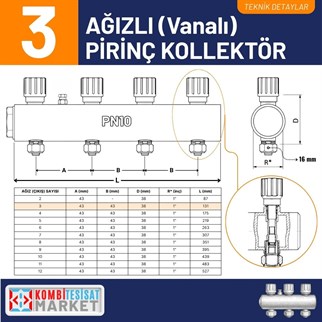 Kalde Kendinden Vanalı Kollektör 1- Kırmızı - 3 Delikli I Ağızlı