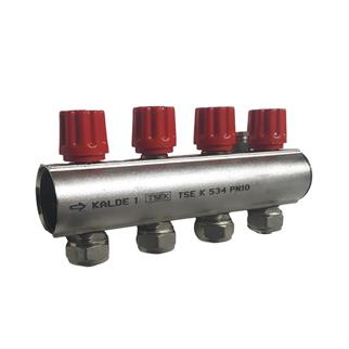 Kalde Kendinden Vanalı Kollektör 1- Kırmızı-4 Delikli I Ağızlı