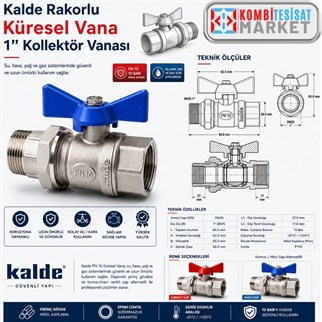 Kalde Rakorlu Küresel Vana - Mavi -1 Kollektör Vanası