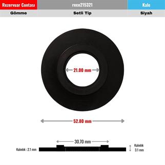 Kale Gömme Rezervuar Tahliye Contası 21x53 mm Setli Siyah