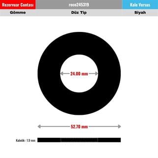 Kale Versus Gömme Rezervuar Tahliye Contası 24x53 mm Düz Siyah