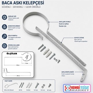 Kombi Baca Askı Kelepçesi-Teleskobik
