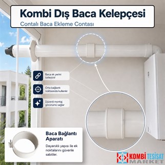 Kombi Dış Baca Kelepçesi-Contalı Baca Ekleme Contası