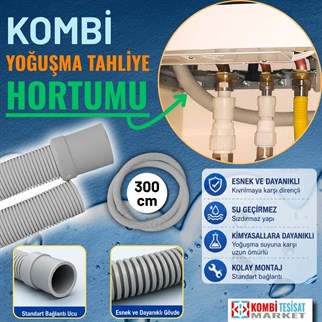 Kombi Yoğuşma Tahliye Hortumu 300 cm Yoğuşma Atık Su Gideri