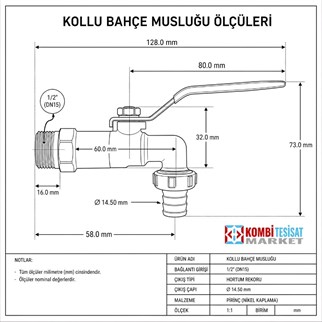 Küresel Bahçe Musluğu 1/2